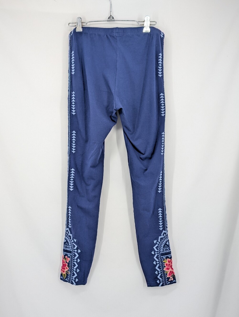 Johnny Was Navy Blue Flora Embroidered Pull On Leggings Size Small Boho Cowgirl - Picture 2 of 6